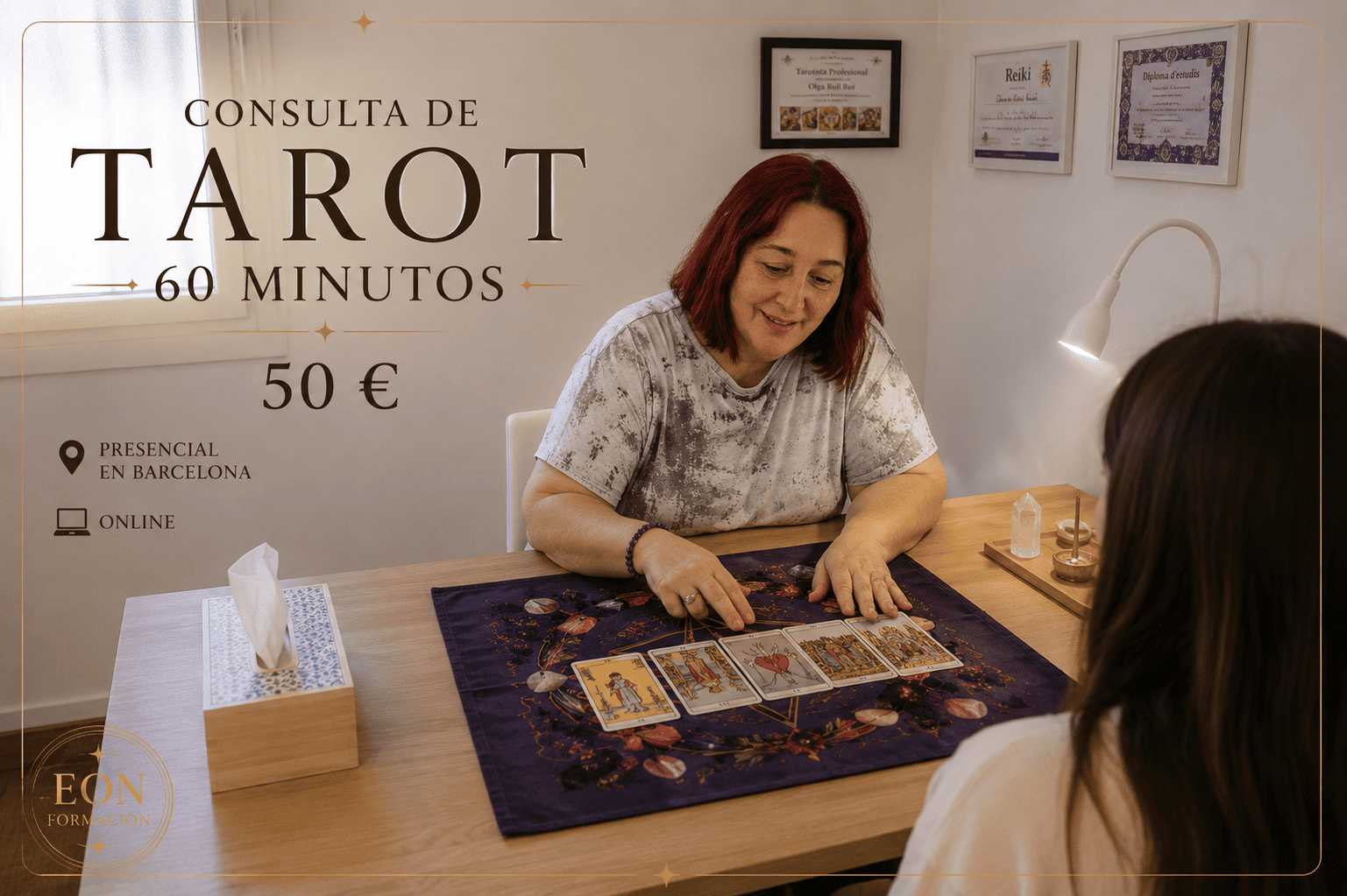 Consulta de Tarot de 60 minutos con Olga Rull en Barcelona y online en EON Formación