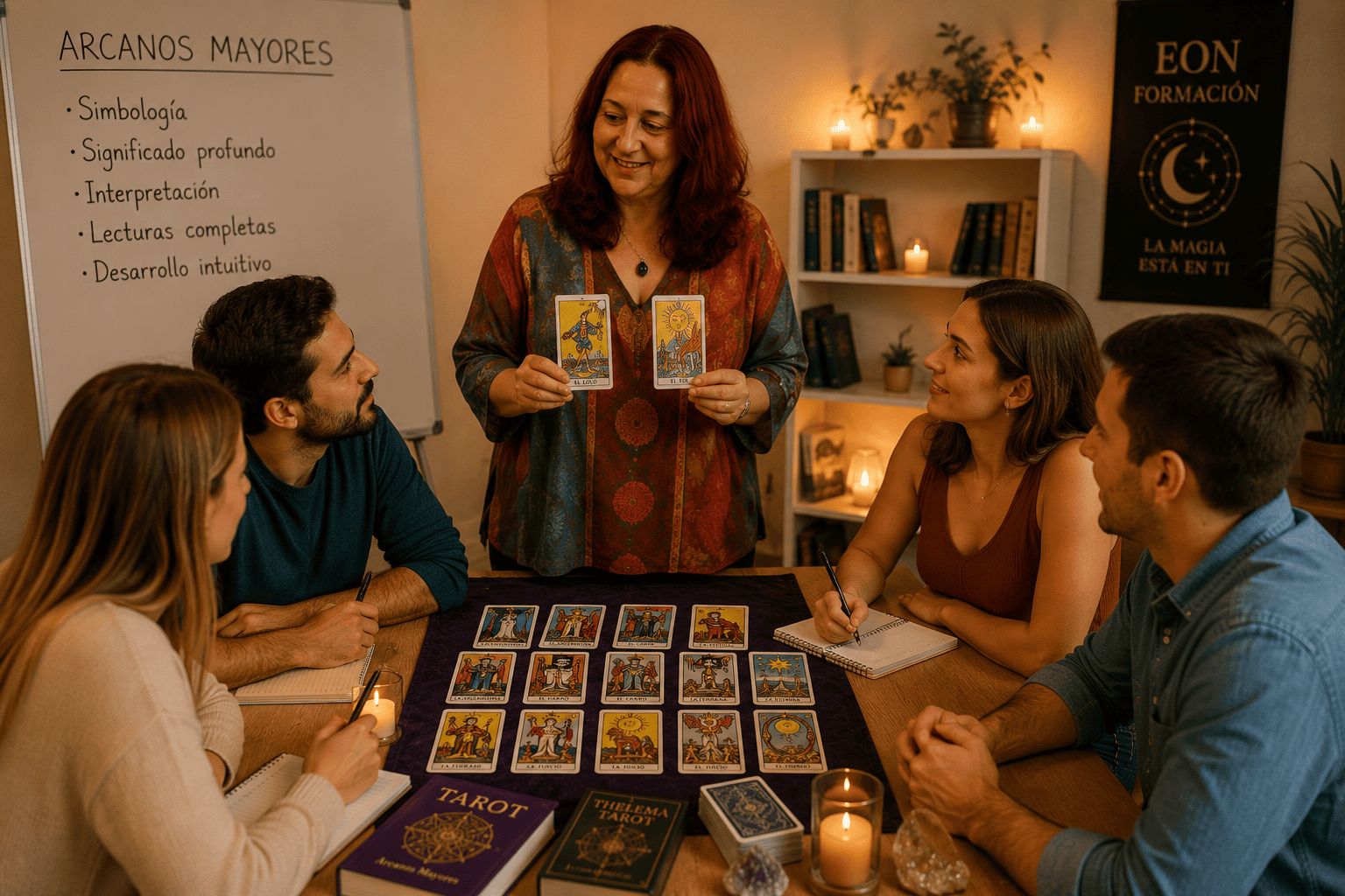 Curso presencial de Arcanos Mayores del Tarot en EON Formación, Carrer Rocafort 39, Barcelona.