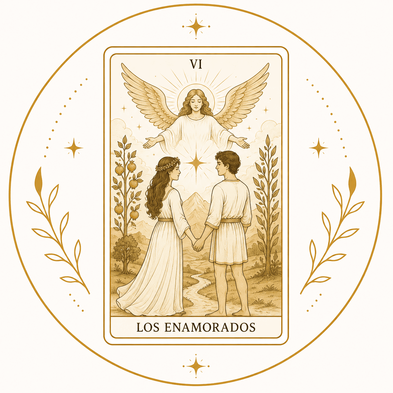 Carta de Los Enamorados del Tarot para consultas de amor y relaciones en EON Formación