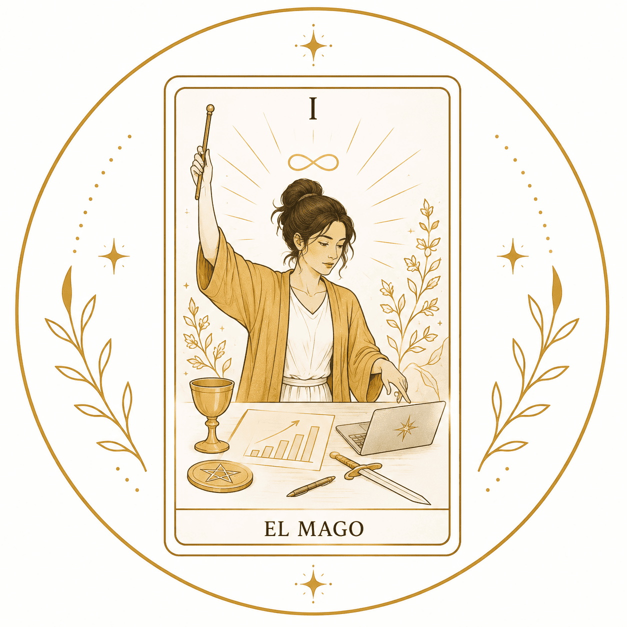 Carta de El Mago del Tarot para consultas sobre trabajo y proyectos en EON Formación