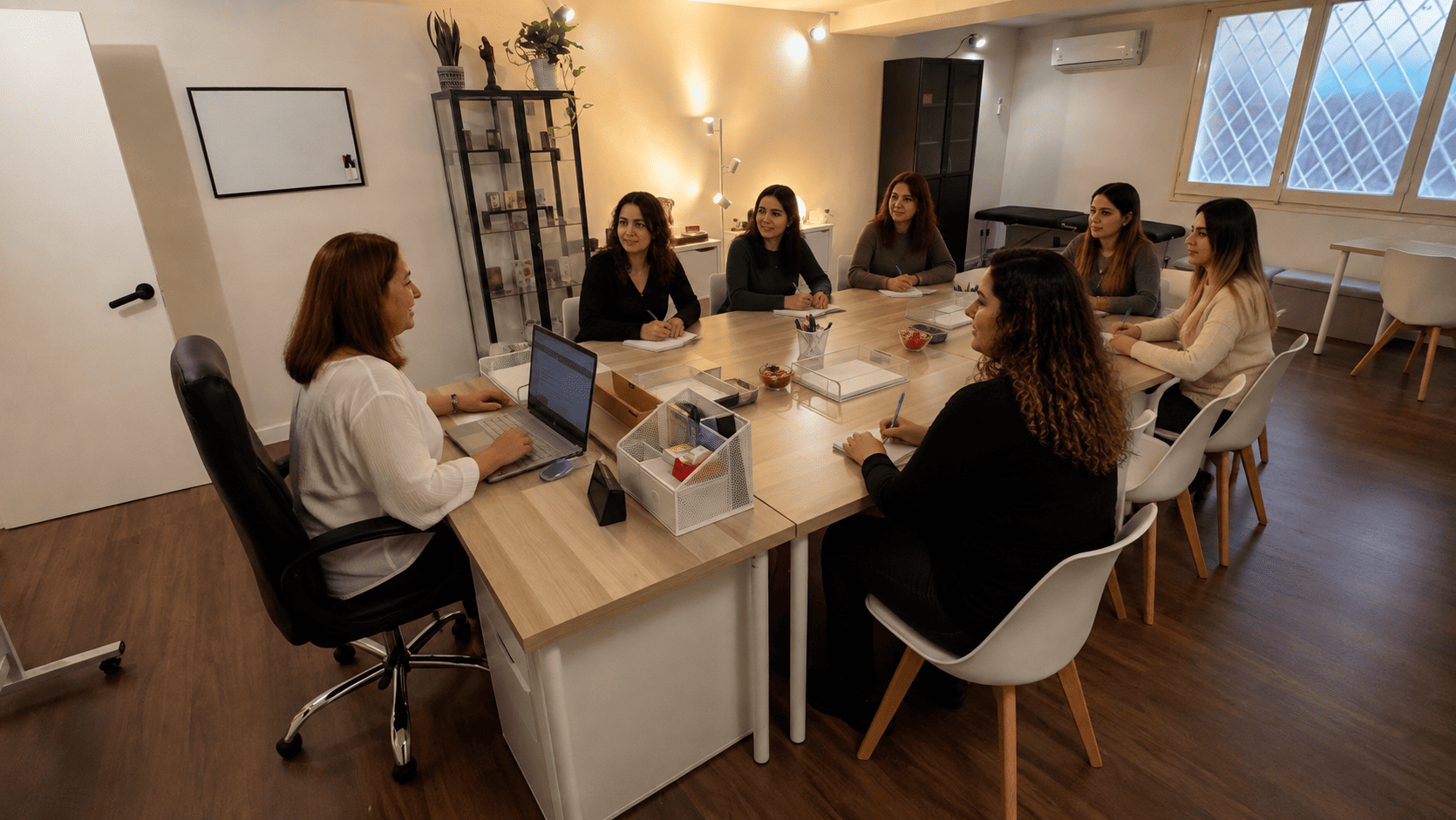 Alumnas durante una formación intensiva en el aula de EON Formación en Barcelona