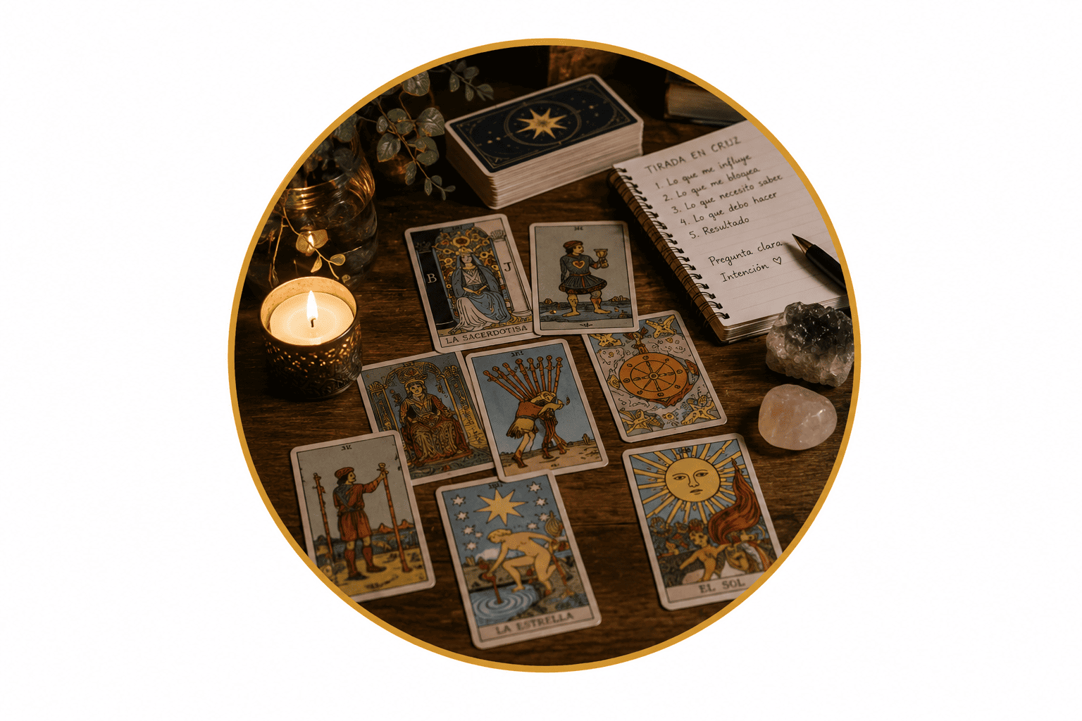 Práctica de tiradas de Tarot en curso presencial de EON Formación en Barcelona