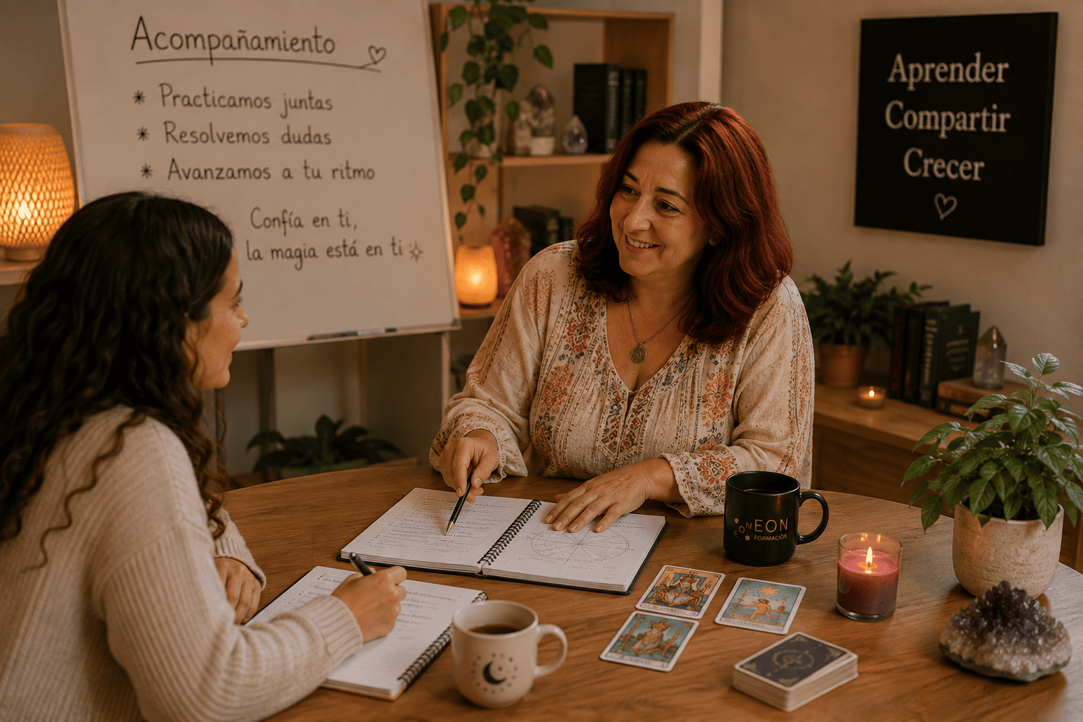 Acompañamiento personalizado durante las clases presenciales de EON Formación en Barcelona.
