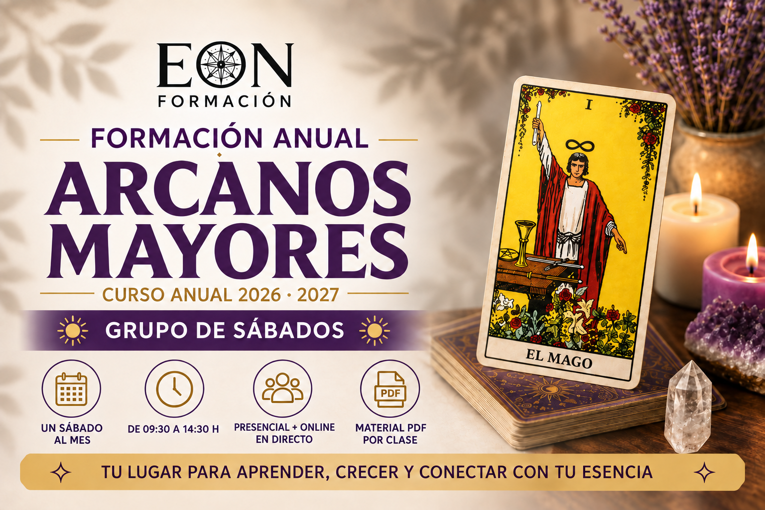 Curso anual de Tarot Arcanos Mayores los sábados en EON Formación Barcelona