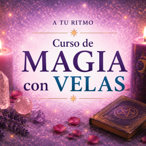 Curso de magia con velas online y a tu ritmo con velas encendidas, cristales y elementos rituales