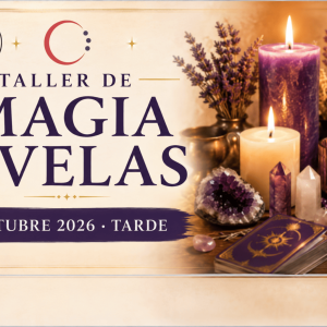Cartel del Taller de Magia con Velas de EON Formación en Barcelona, octubre de 2026 en horario de tarde.