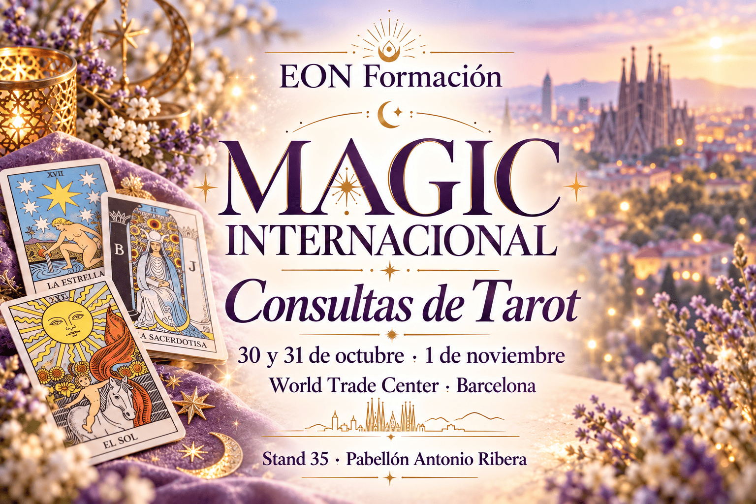 Consultas de Tarot de EON Formación en Magic Internacional de Barcelona, del 30 de octubre al 1 de noviembre de 2026, stand 35.